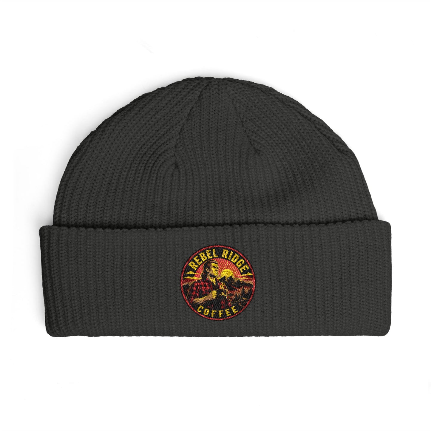 Cuff Beanie — Colorful Psychedelic Dragon Patch Knit Cap
