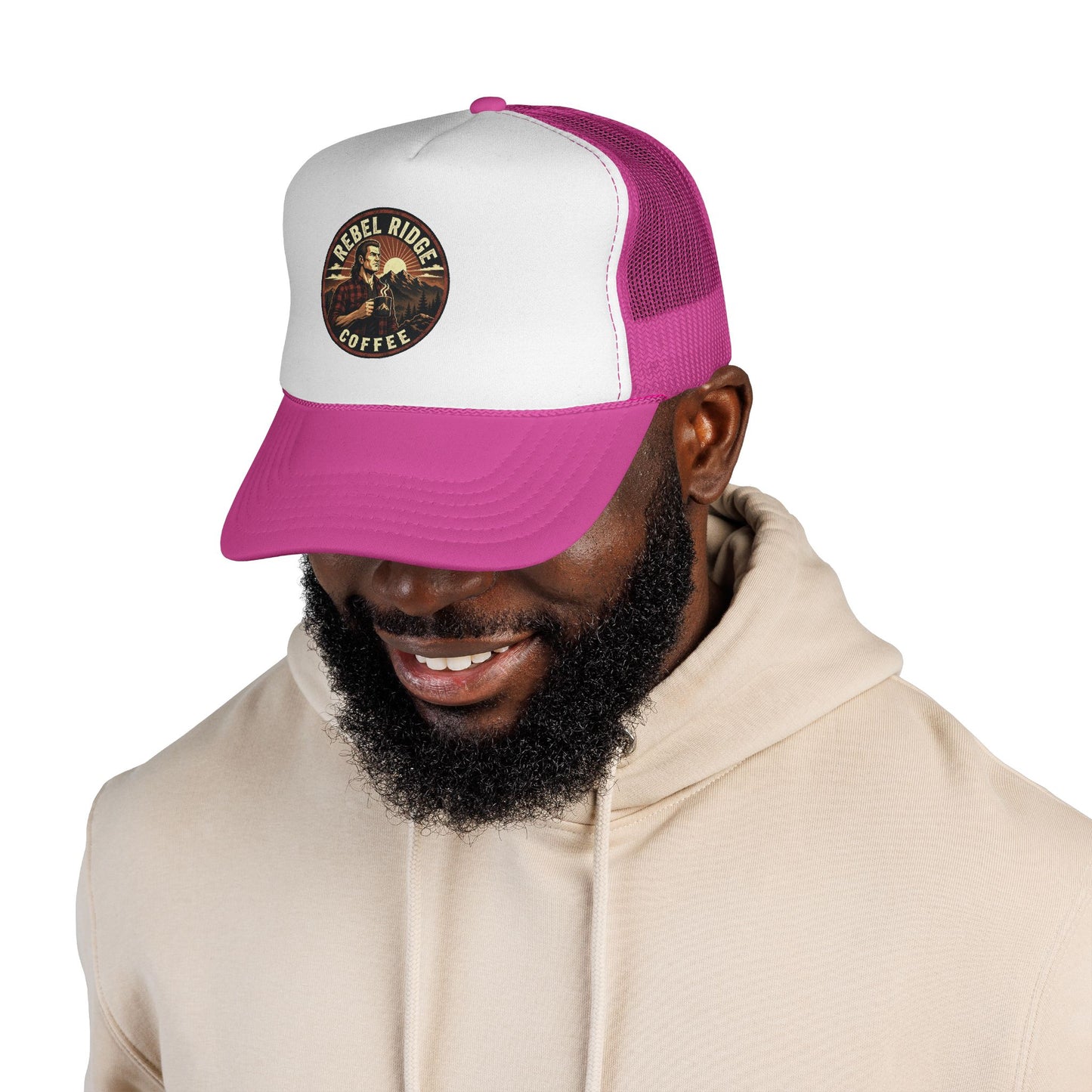 Trucker Cap – "Rebel Ridge Coffee" Retro Logo Mesh Hat