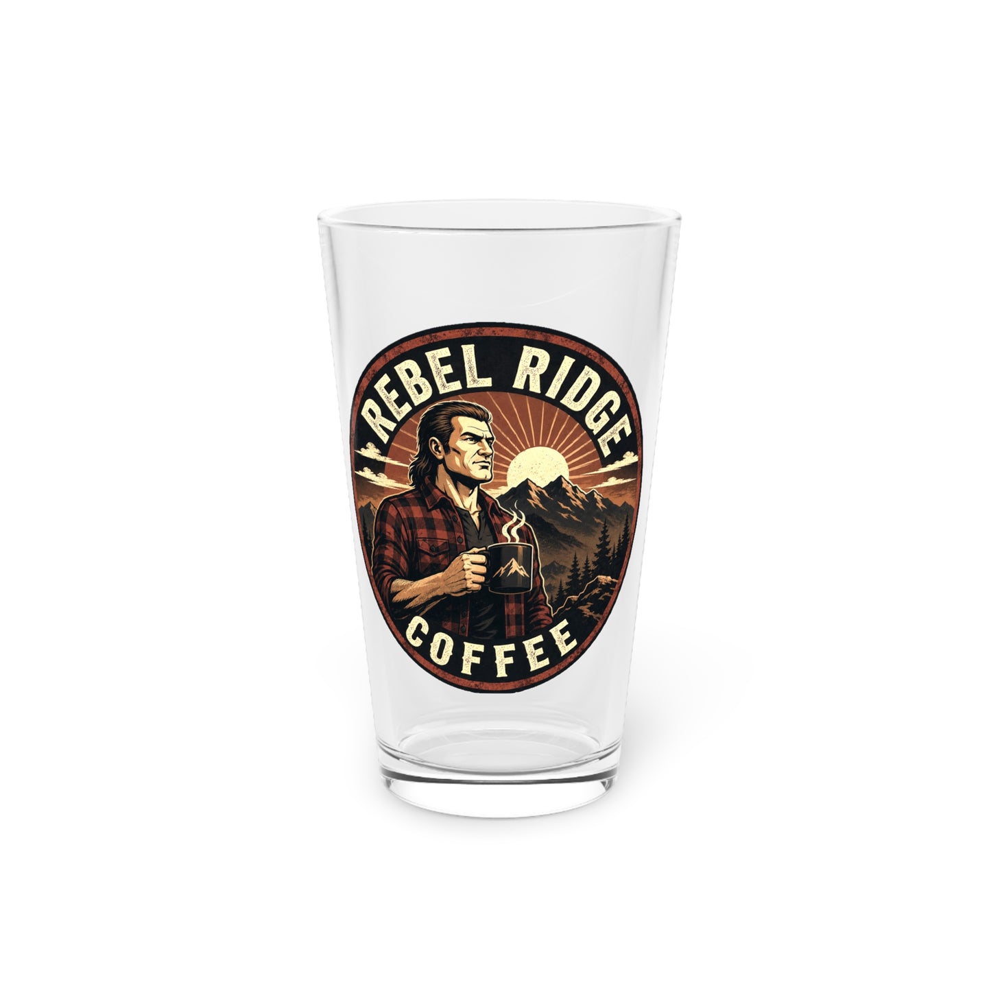 Pint Glass - "Rebel Ridge Coffee" Vintage Logo 16oz Beer & Beverage Glass