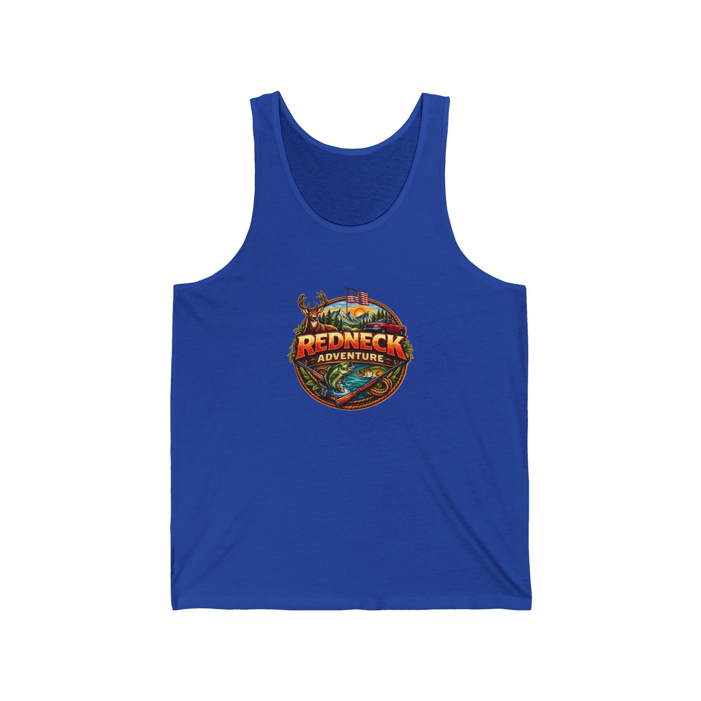 Tank Top — "Redneck Adventure" Graphic Outdoor Fishing & Hunting Tank