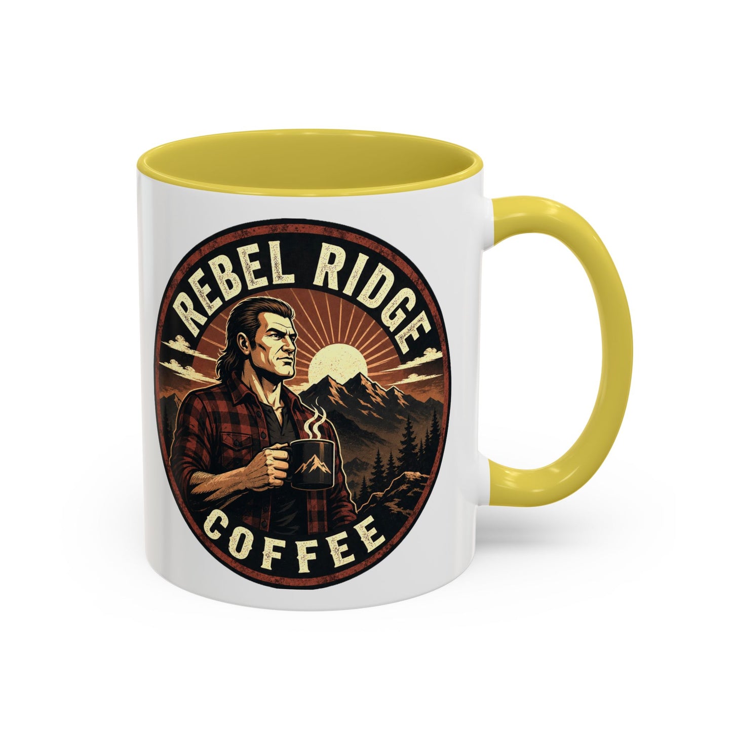 Rebel Ridge Coffee Mug — Retro Rustic Plaid 11oz/15oz Ceramic Cup