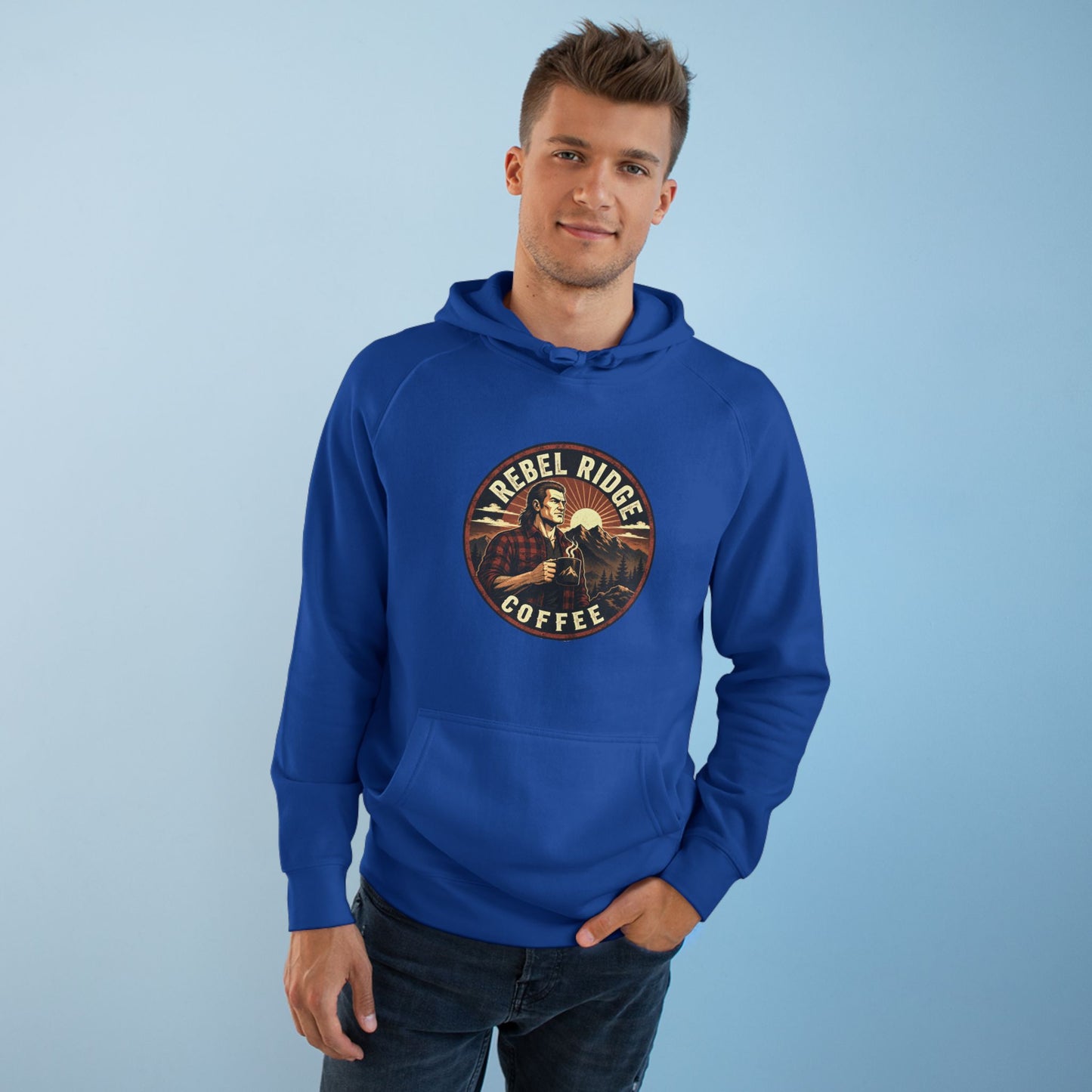 Rebel Ridge Coffee Hoodie — Retro Country Coffee Logo Pullover