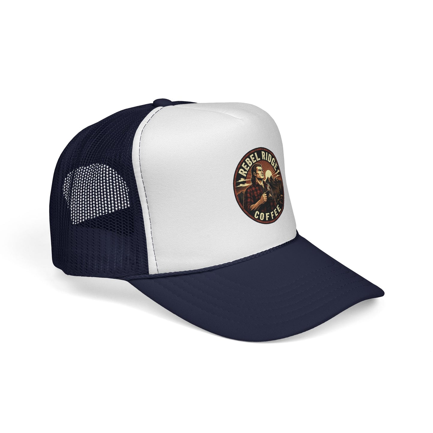 Trucker Cap – "Rebel Ridge Coffee" Retro Logo Mesh Hat