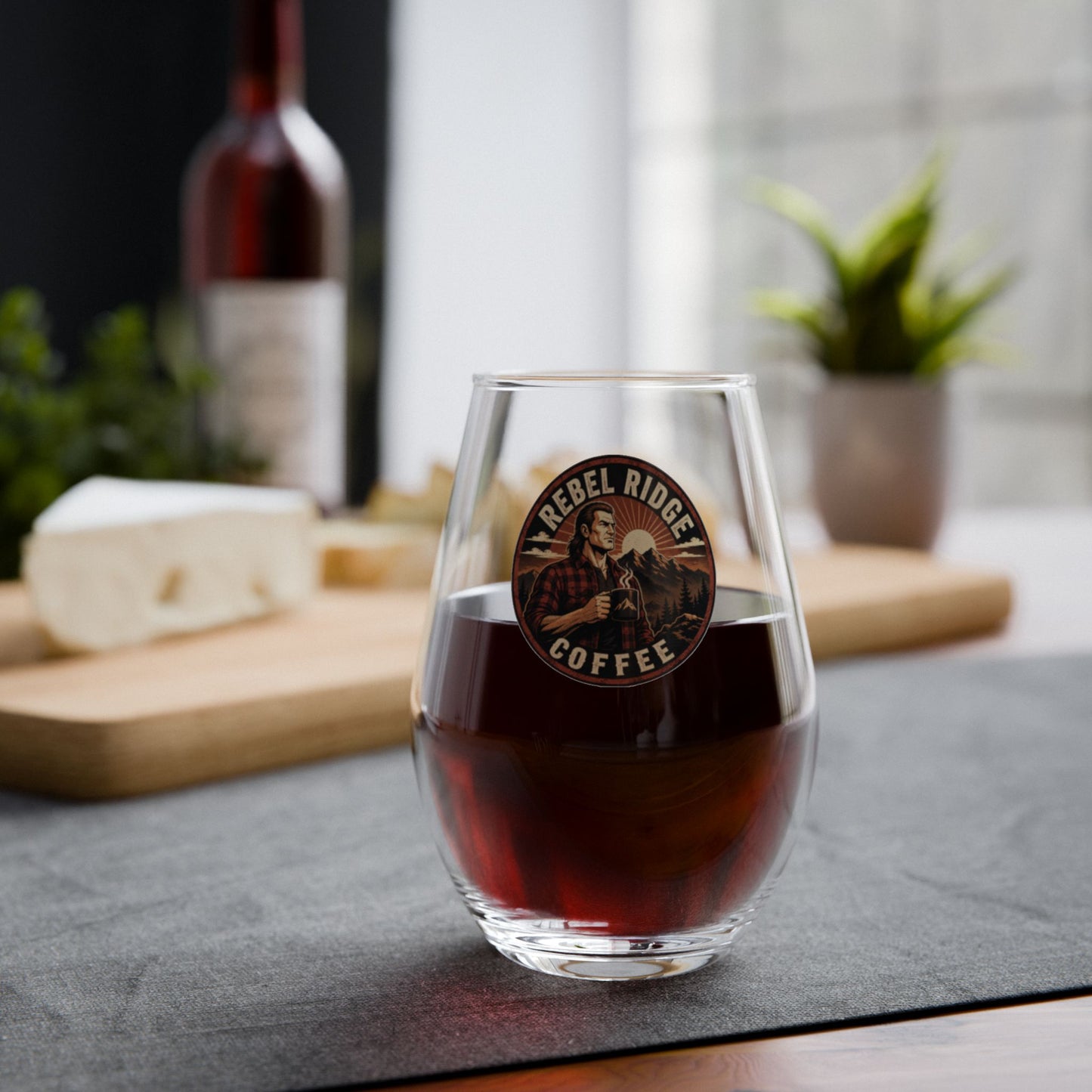 Rebel Ridge Coffee Stemless Wine Glass — 11.75 oz Rustic Novelty Glass