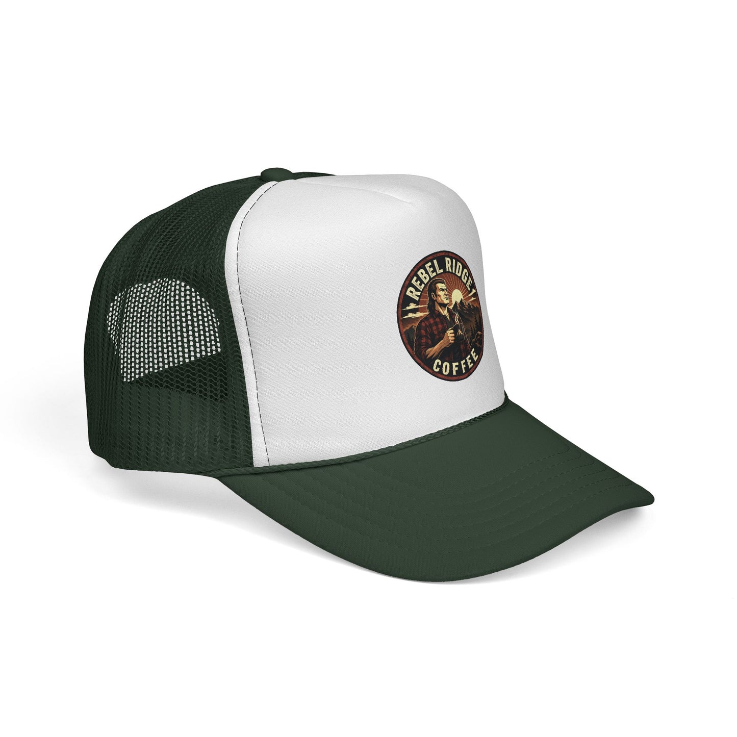 Trucker Cap – "Rebel Ridge Coffee" Retro Logo Mesh Hat
