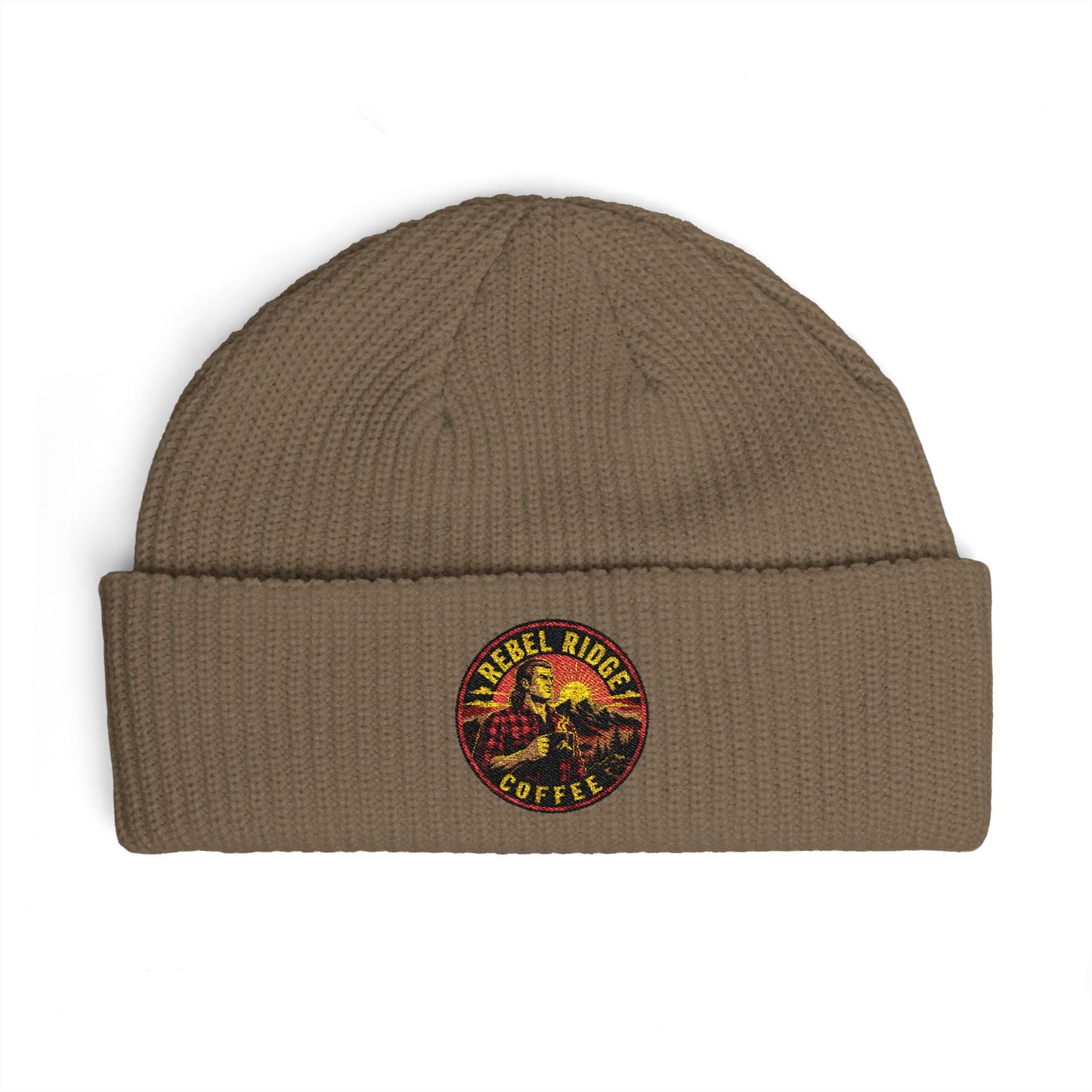 Cuff Beanie — Colorful Psychedelic Dragon Patch Knit Cap