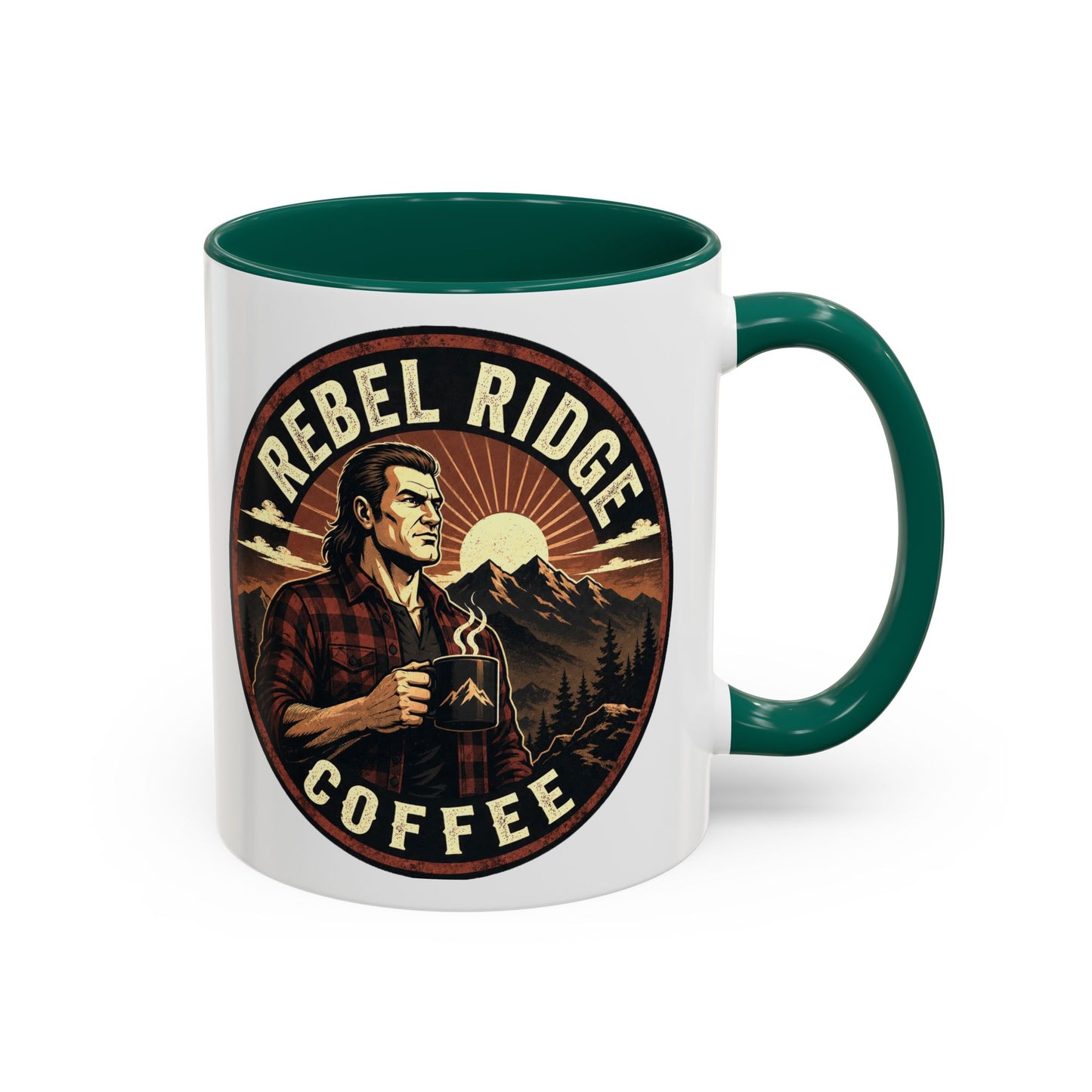 Rebel Ridge Coffee Mug — Retro Rustic Plaid 11oz/15oz Ceramic Cup
