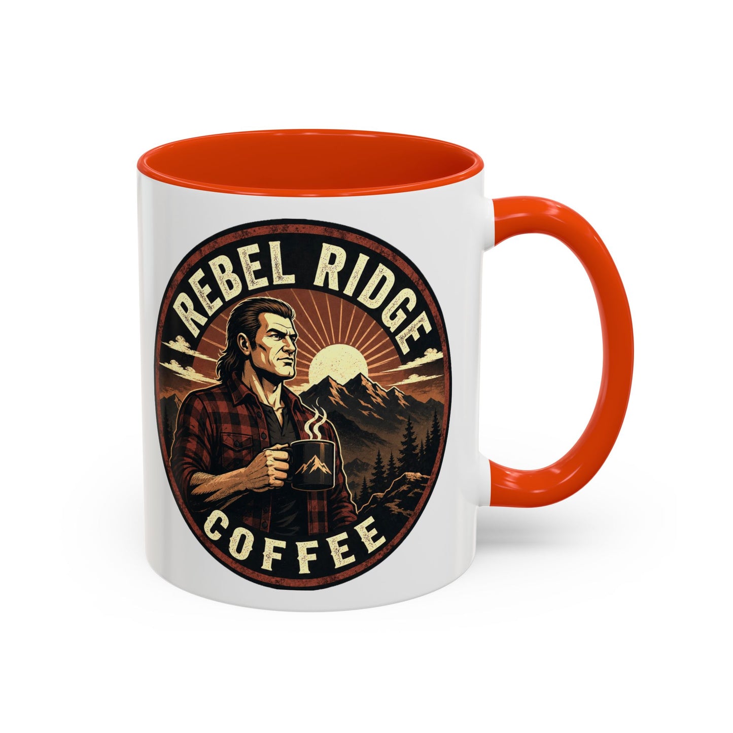 Rebel Ridge Coffee Mug — Retro Rustic Plaid 11oz/15oz Ceramic Cup