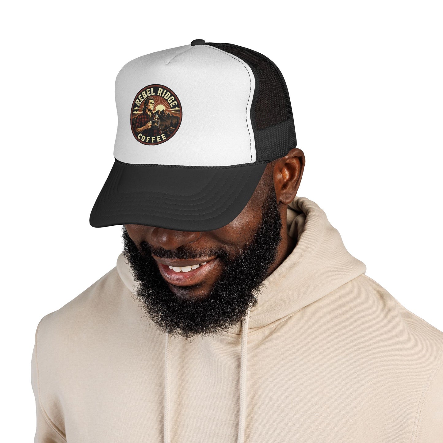 Trucker Cap – "Rebel Ridge Coffee" Retro Logo Mesh Hat