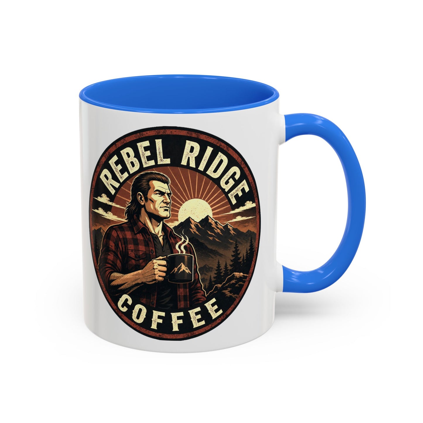 Rebel Ridge Coffee Mug — Retro Rustic Plaid 11oz/15oz Ceramic Cup