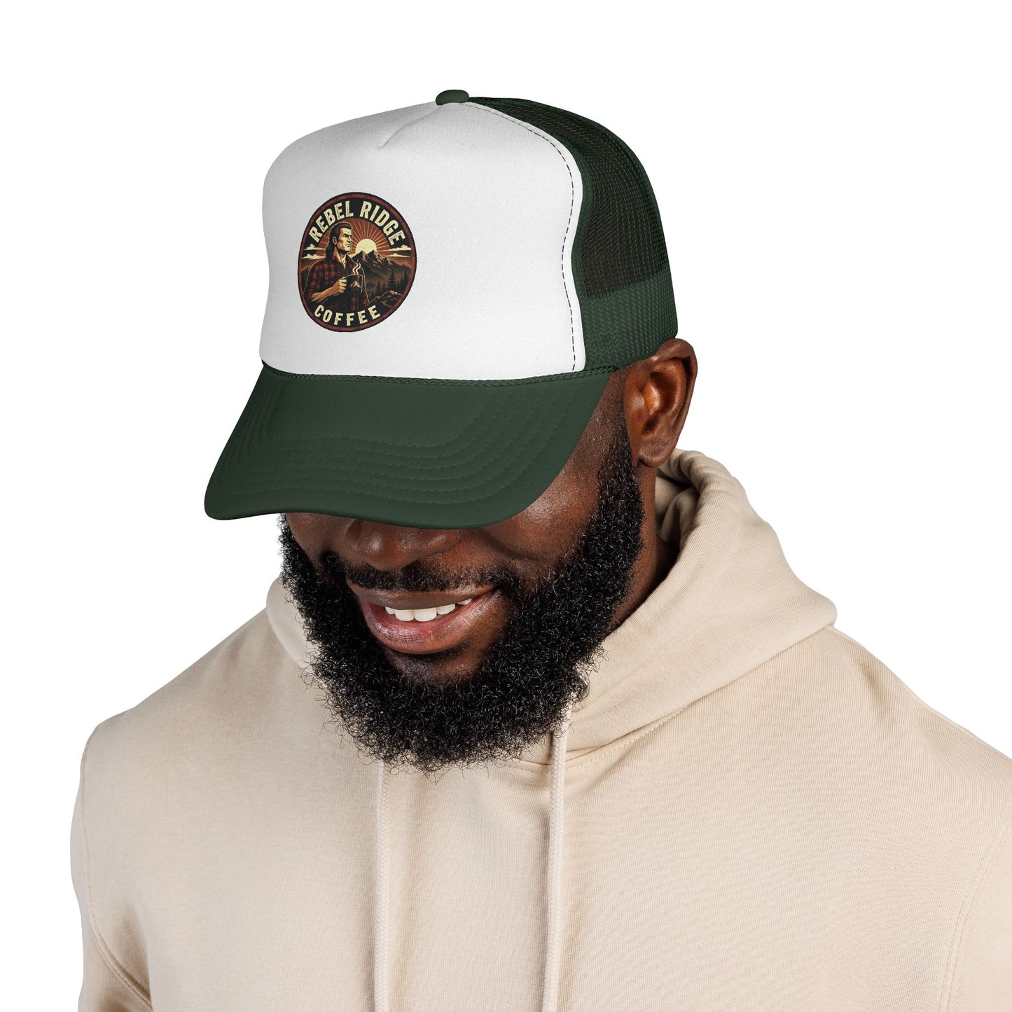 Trucker Cap – "Rebel Ridge Coffee" Retro Logo Mesh Hat
