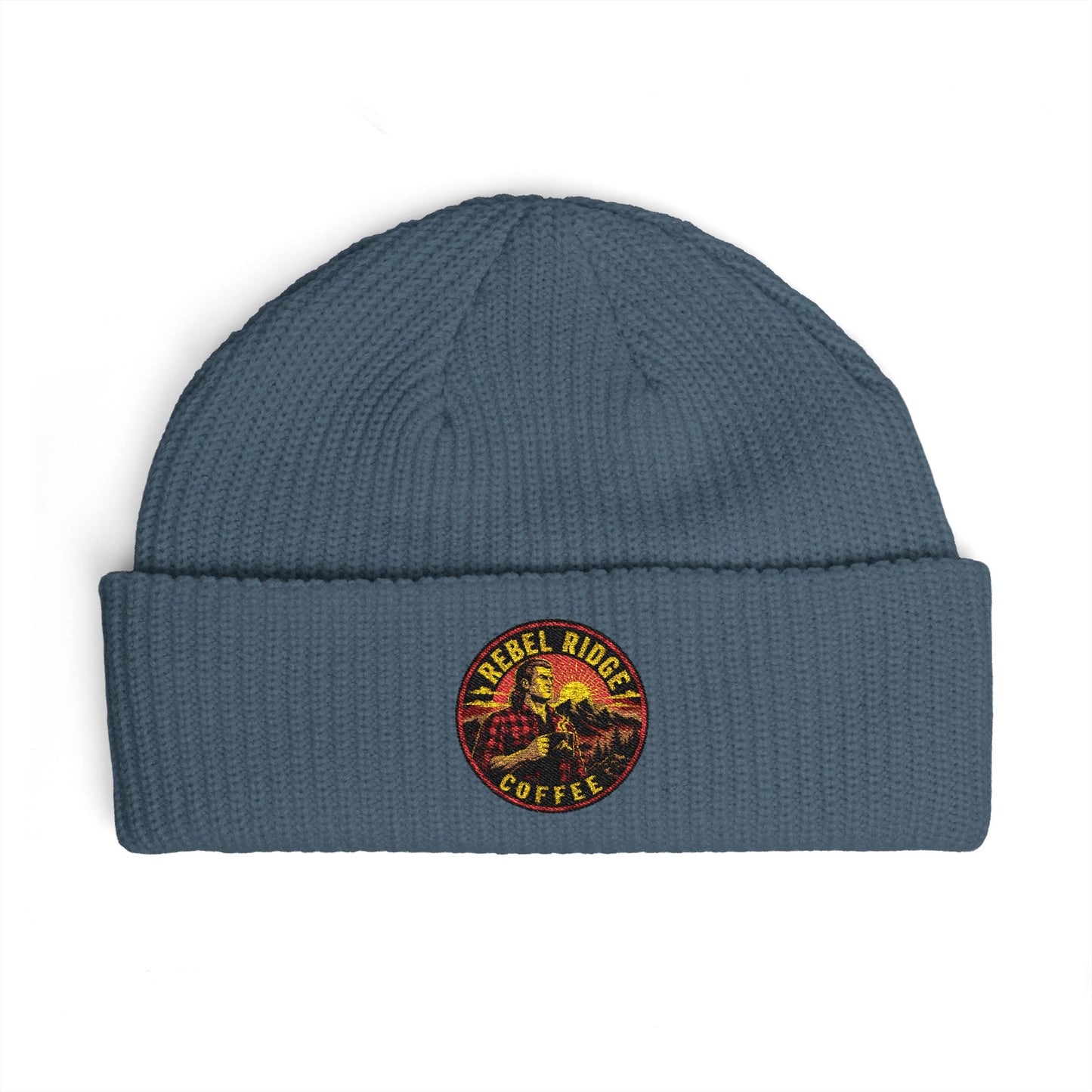 Cuff Beanie — Colorful Psychedelic Dragon Patch Knit Cap