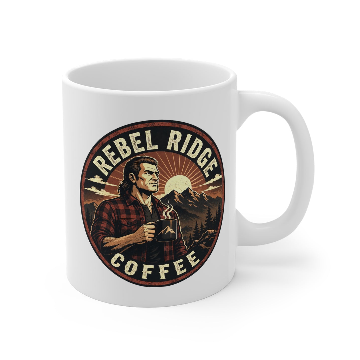 Rebel Ridge Coffee Mug — Rustic Retro Lumberjack Coffee Cup (11/15/20 oz)
