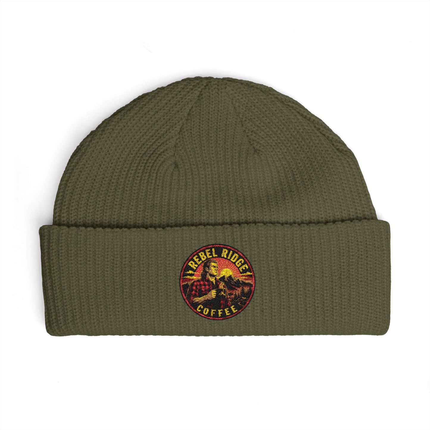 Cuff Beanie — Colorful Psychedelic Dragon Patch Knit Cap
