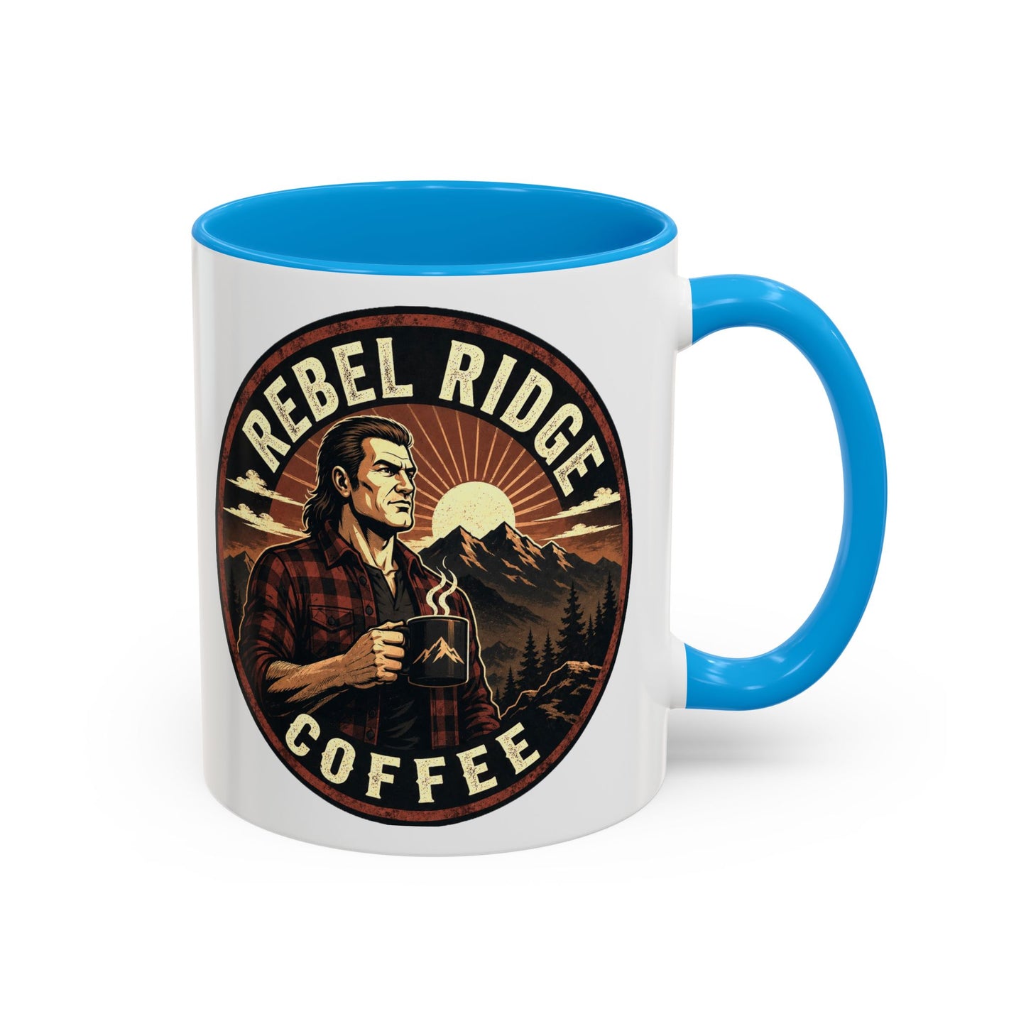 Rebel Ridge Coffee Mug — Retro Rustic Plaid 11oz/15oz Ceramic Cup