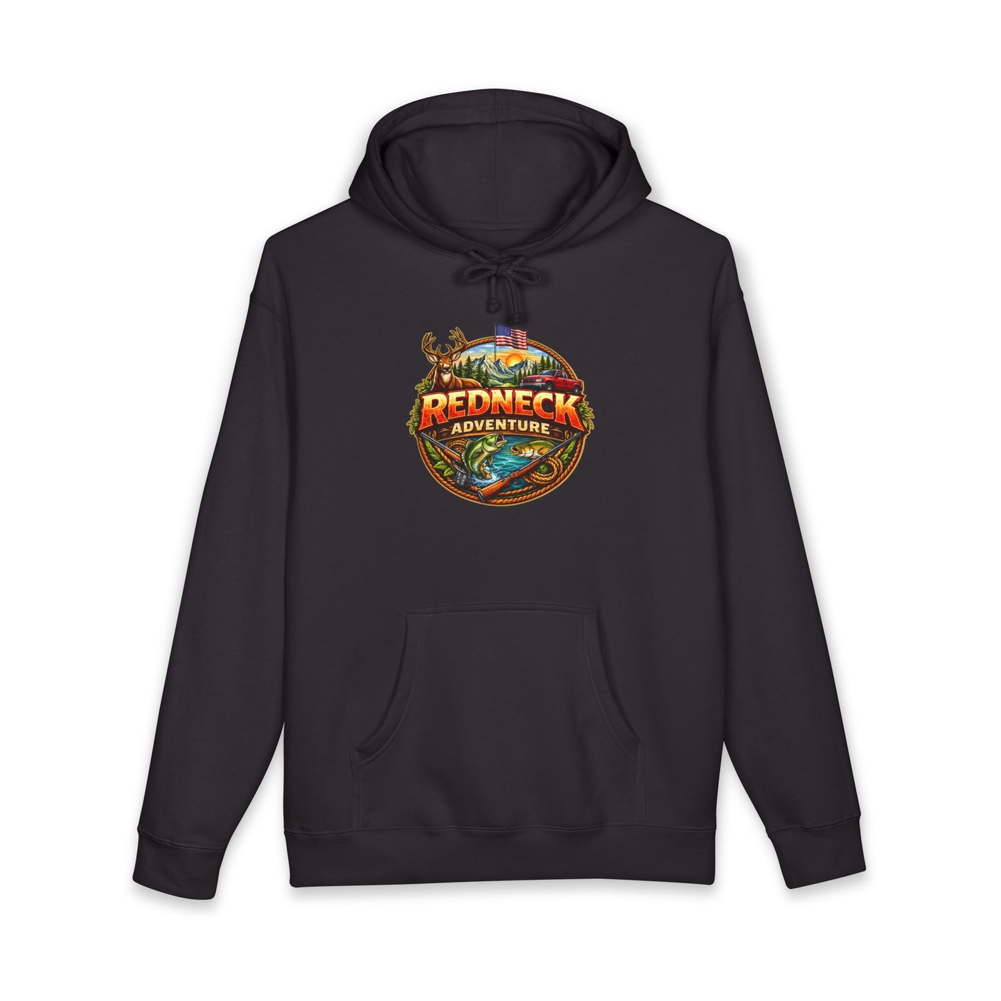Men's Redneck Adventure Hoodie – Outdoor Hunting & Fishing Graphic Sweatshirt