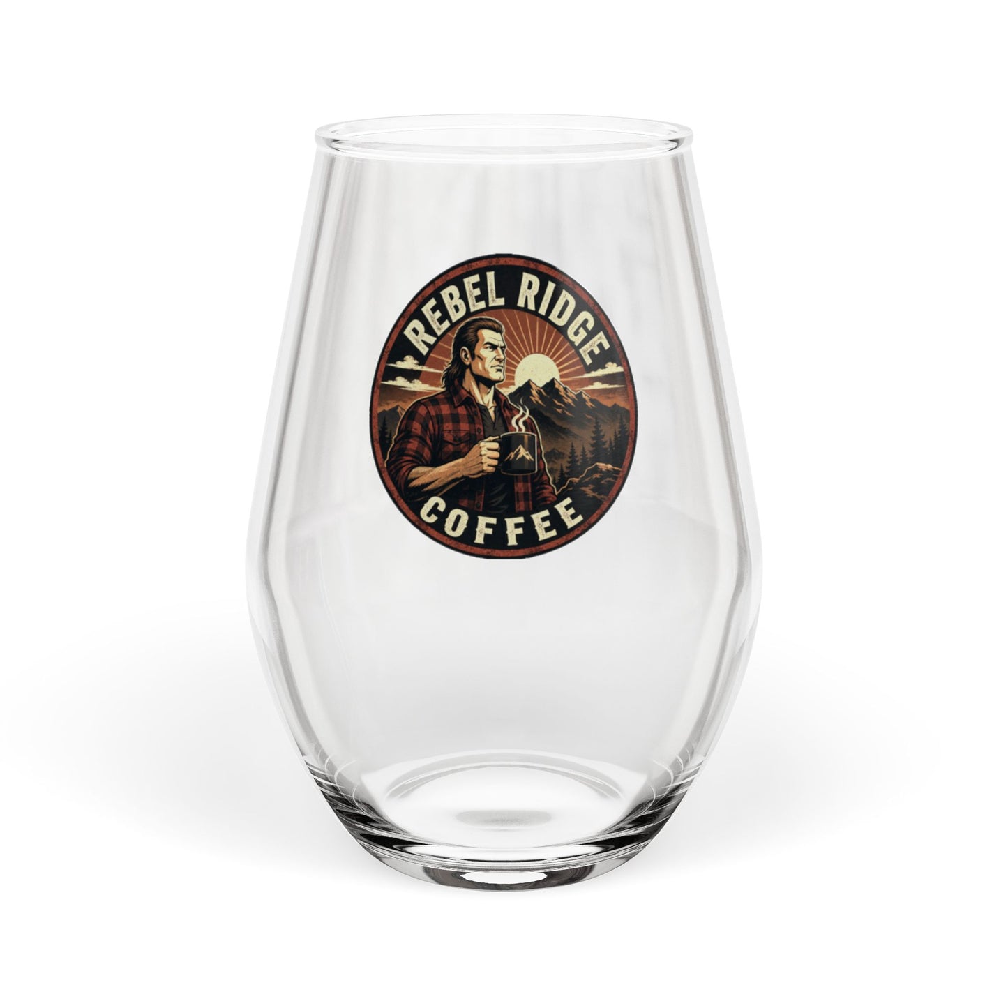 Rebel Ridge Coffee Stemless Wine Glass — 11.75 oz Rustic Novelty Glass