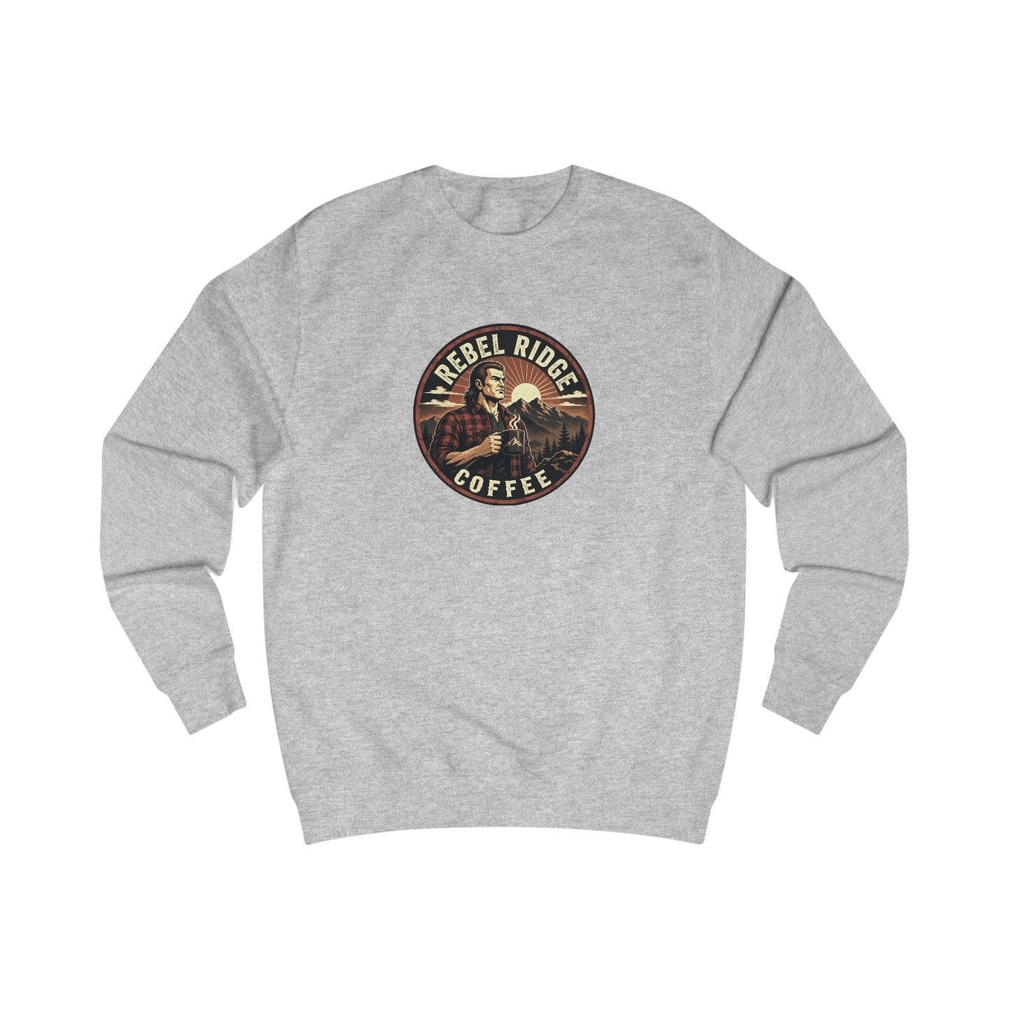 Rebel Ridge Coffee Sweatshirt — Rustic Retro Coffee Lover Pullover