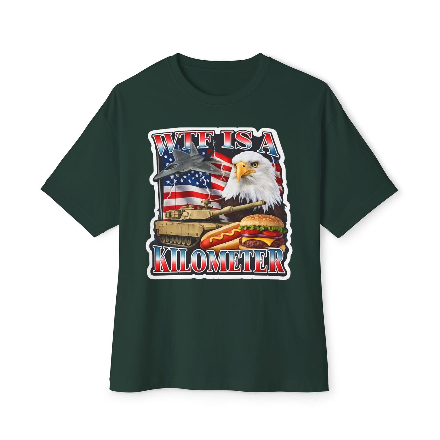 WTF Is a Kilometer Tee — American Eagle, Tank & Burger Graphic T-Shirt