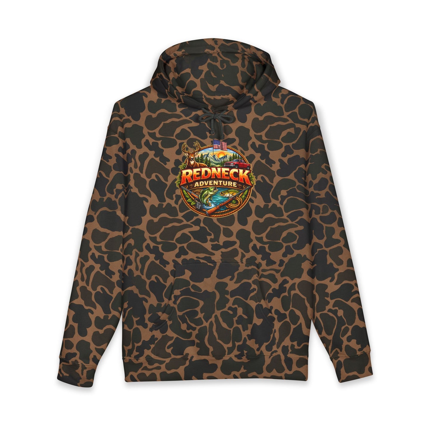 Men's Redneck Adventure Hoodie – Outdoor Hunting & Fishing Graphic Sweatshirt