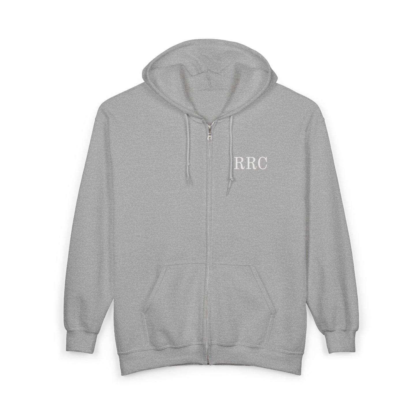 Rebel Ridge Coffee Zip Hoodie — Rustic ‘RNC’ Chest Logo & Vintage Back Patch
