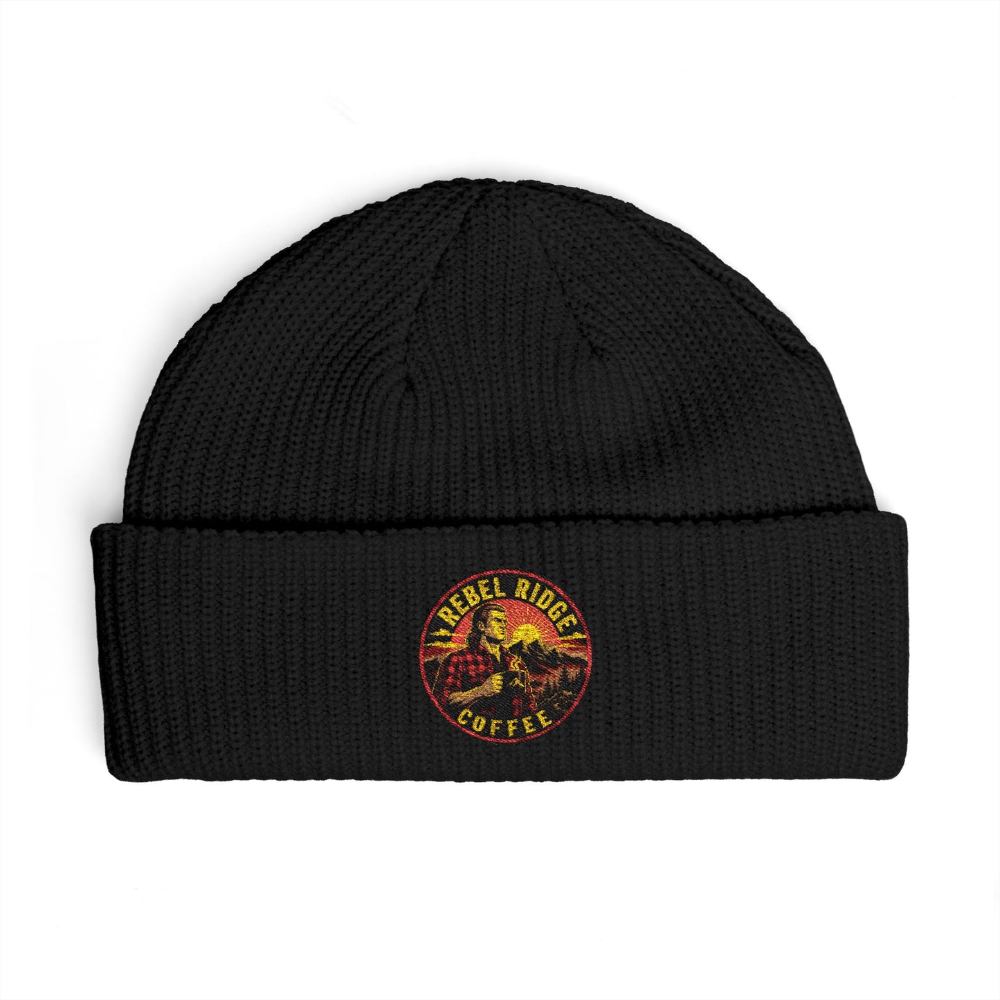 Cuff Beanie — Colorful Psychedelic Dragon Patch Knit Cap