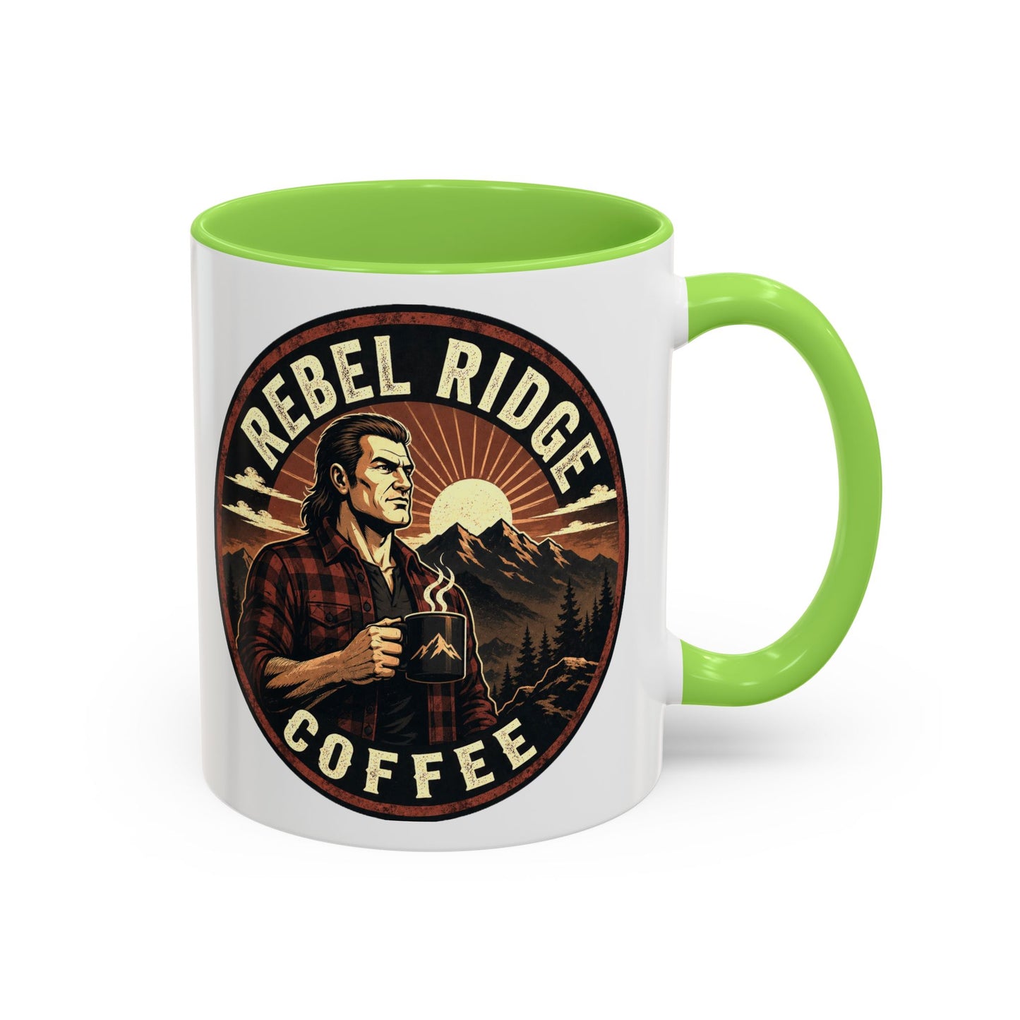 Rebel Ridge Coffee Mug — Retro Rustic Plaid 11oz/15oz Ceramic Cup
