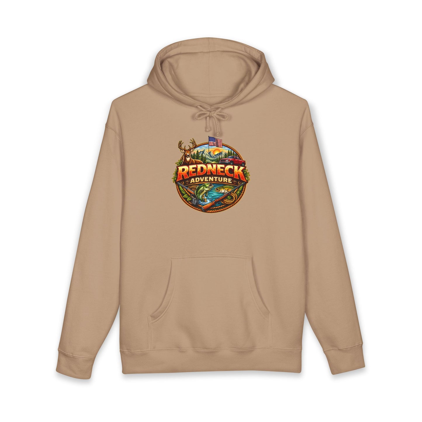 Men's Redneck Adventure Hoodie – Outdoor Hunting & Fishing Graphic Sweatshirt