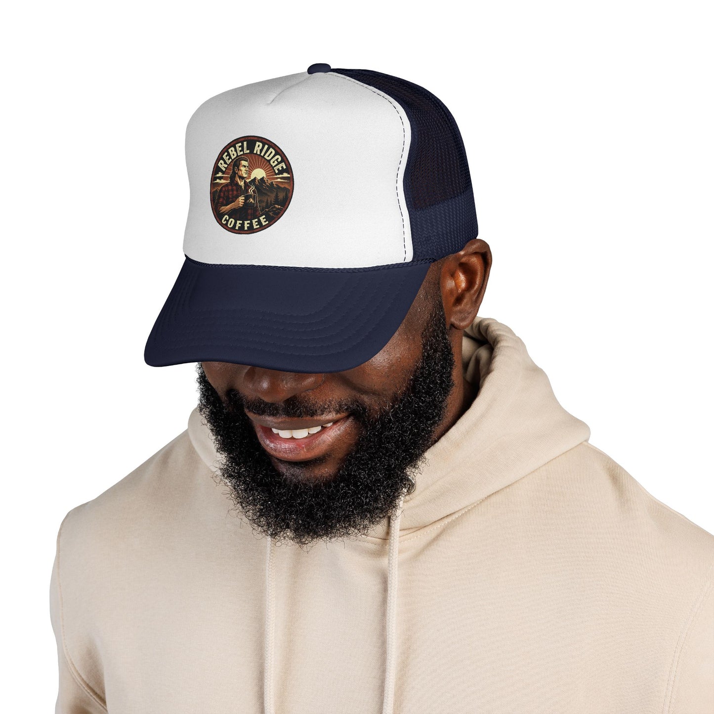 Trucker Cap – "Rebel Ridge Coffee" Retro Logo Mesh Hat