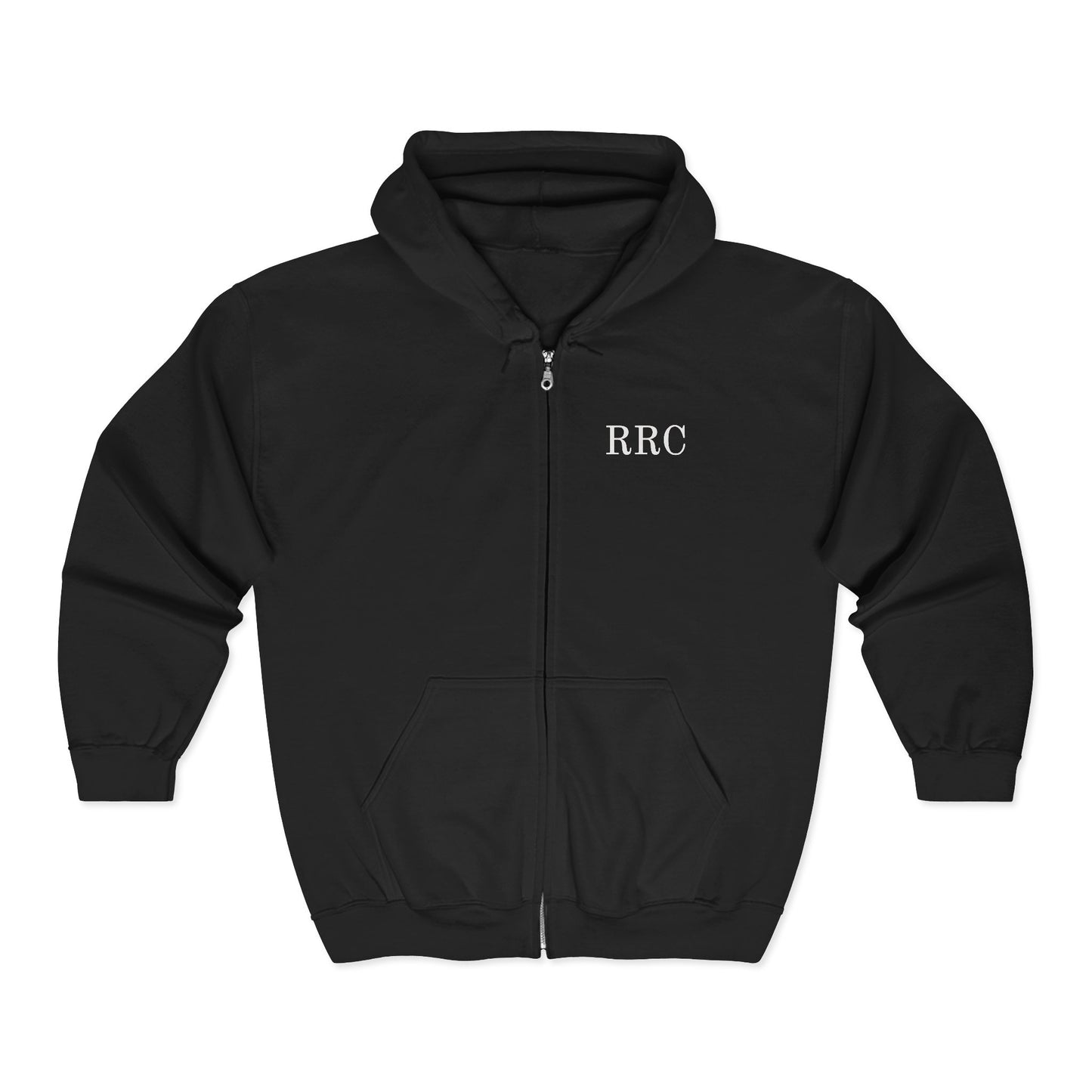 Rebel Ridge Coffee Zip Hoodie — Rustic ‘RNC’ Chest Logo & Vintage Back Patch
