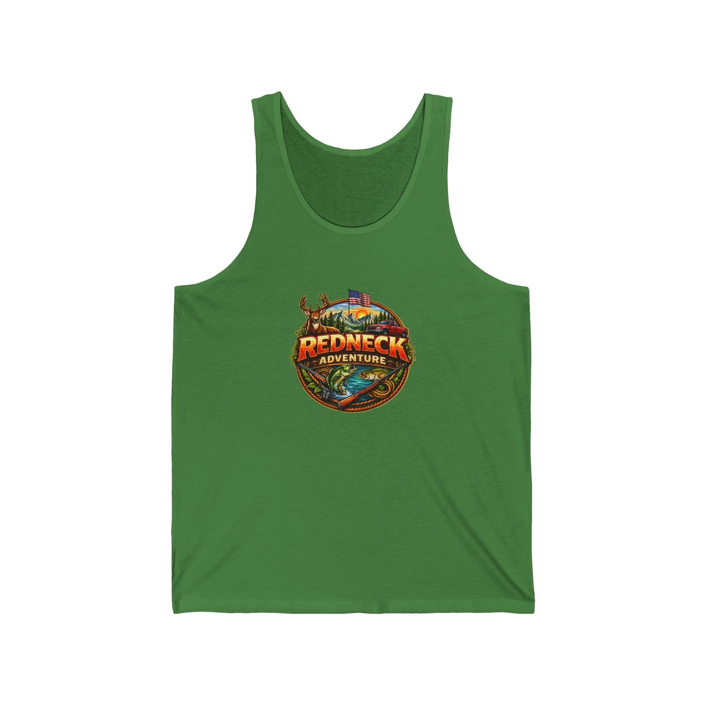 Tank Top — "Redneck Adventure" Graphic Outdoor Fishing & Hunting Tank