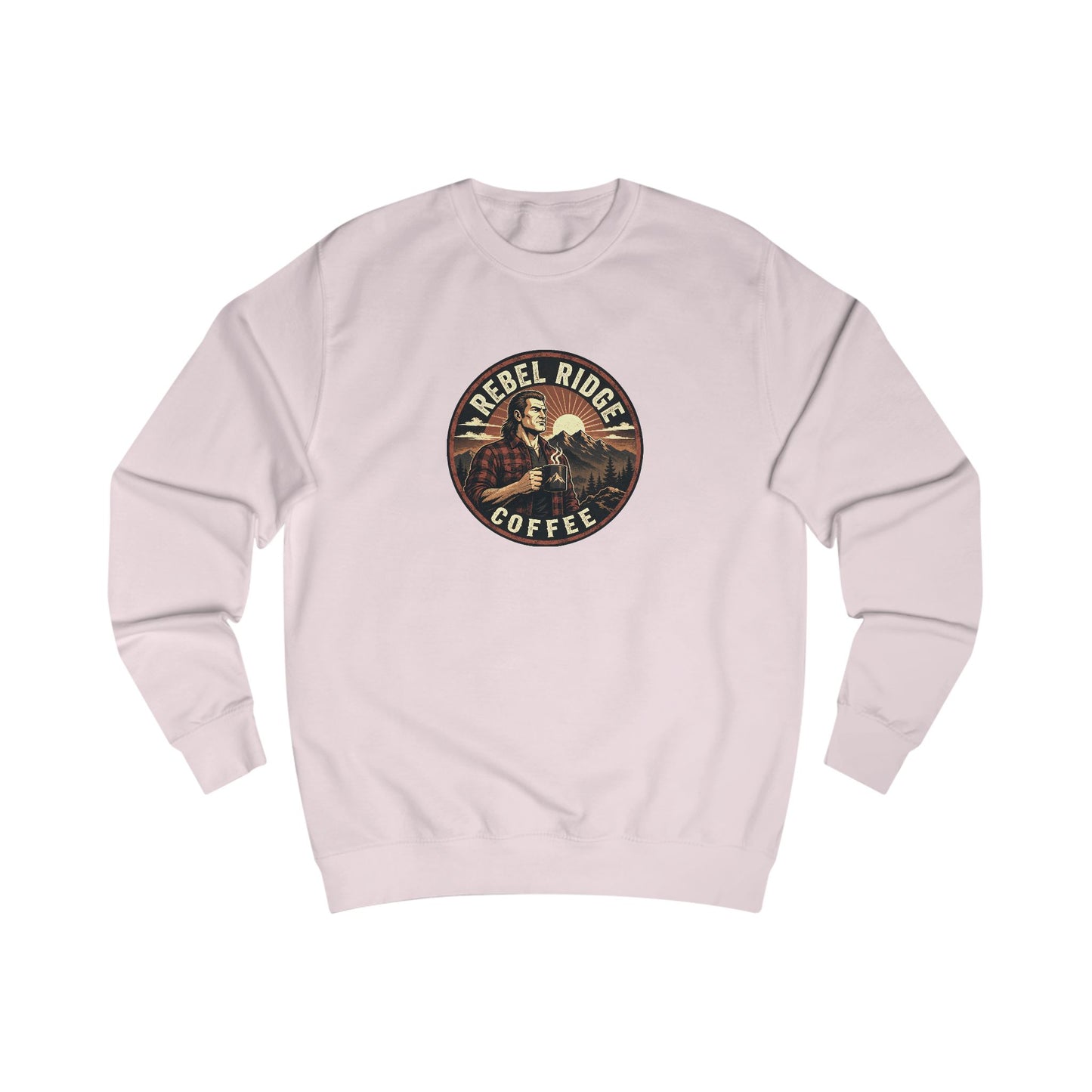 Rebel Ridge Coffee Sweatshirt — Rustic Retro Coffee Lover Pullover