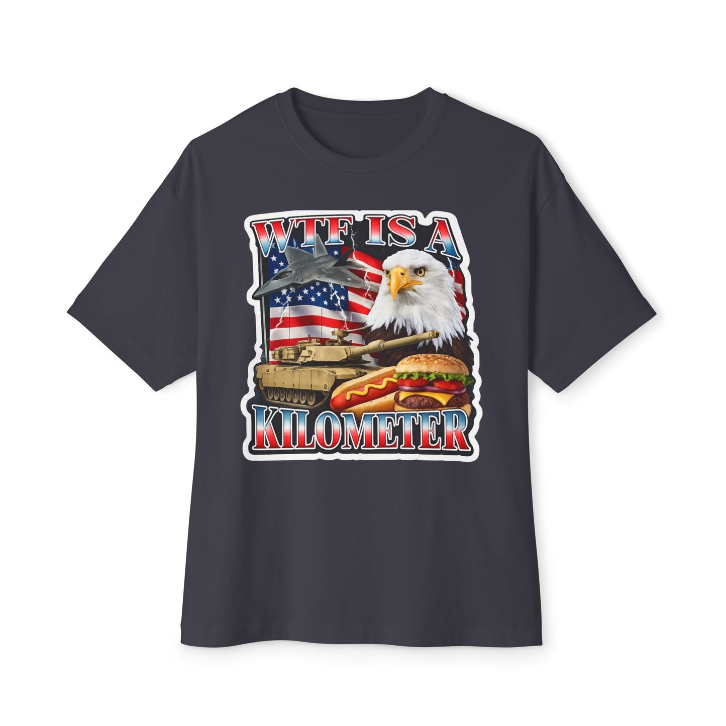 WTF Is a Kilometer Tee — American Eagle, Tank & Burger Graphic T-Shirt