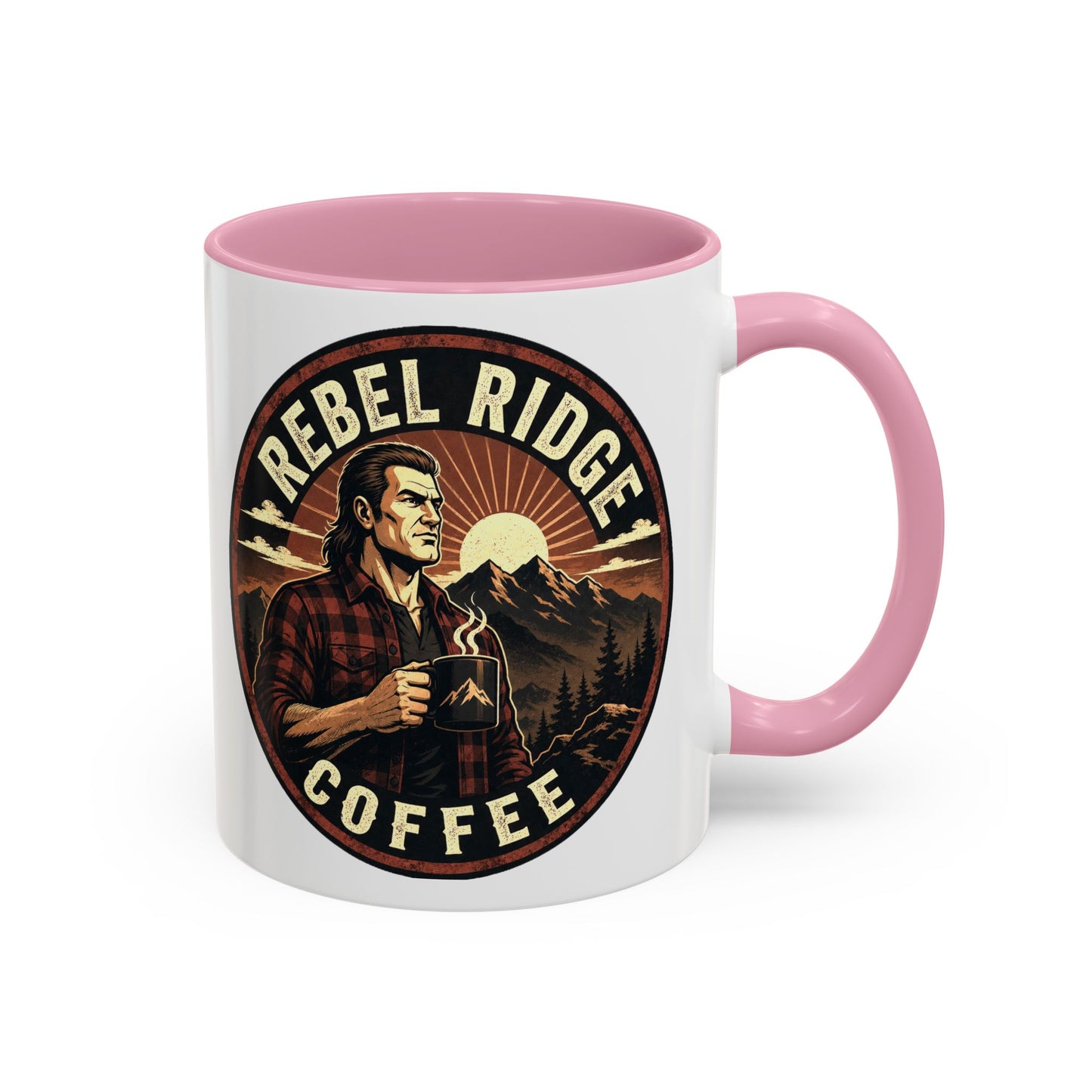 Rebel Ridge Coffee Mug — Retro Rustic Plaid 11oz/15oz Ceramic Cup