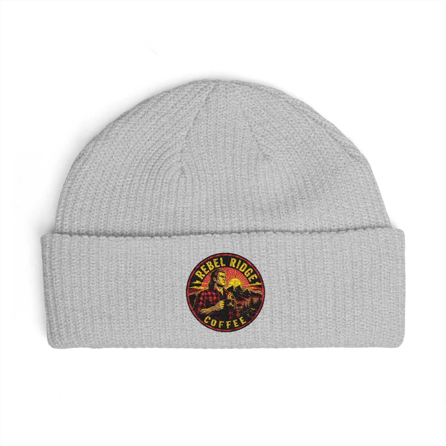 Cuff Beanie — Colorful Psychedelic Dragon Patch Knit Cap