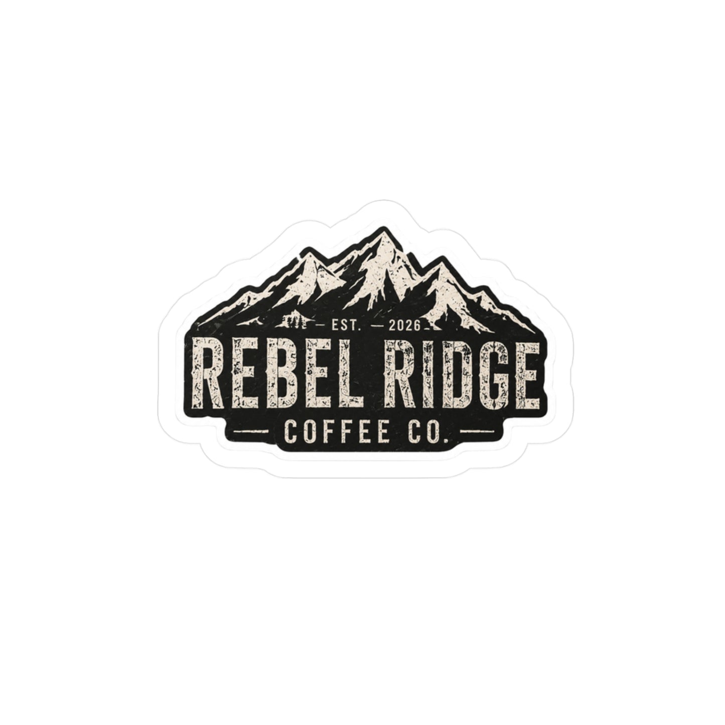 Rebel Ridge Coffee Co. Vinyl Sticker — Mountain Logo Kiss-Cut Decal