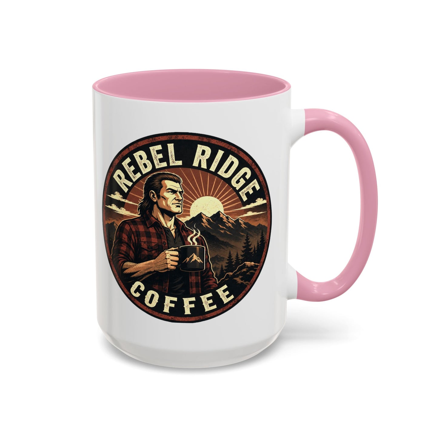 Rebel Ridge Coffee Mug — Retro Rustic Plaid 11oz/15oz Ceramic Cup