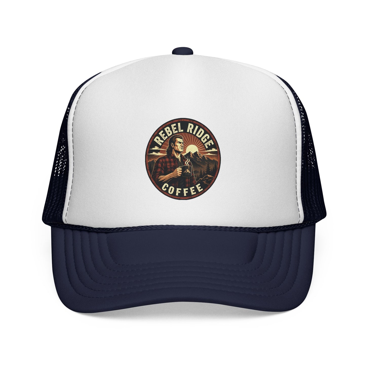 Trucker Cap – "Rebel Ridge Coffee" Retro Logo Mesh Hat