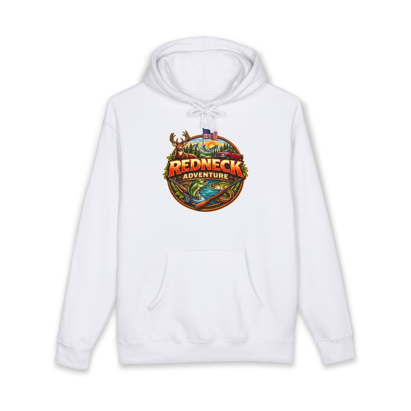 Woman's Redneck Adventure Hoodie - Outdoor Camping & Fishing Graphic Sweatshirt