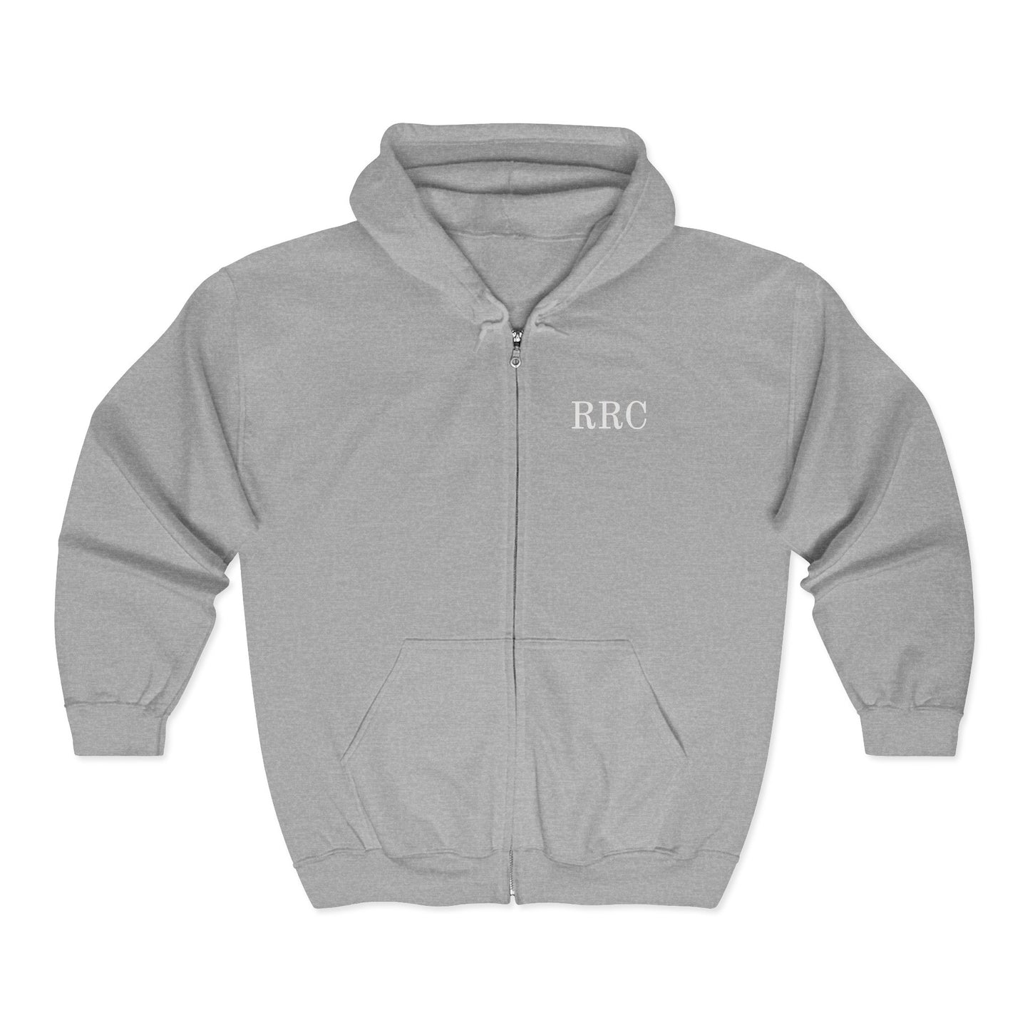 Rebel Ridge Coffee Zip Hoodie — Rustic ‘RNC’ Chest Logo & Vintage Back Patch