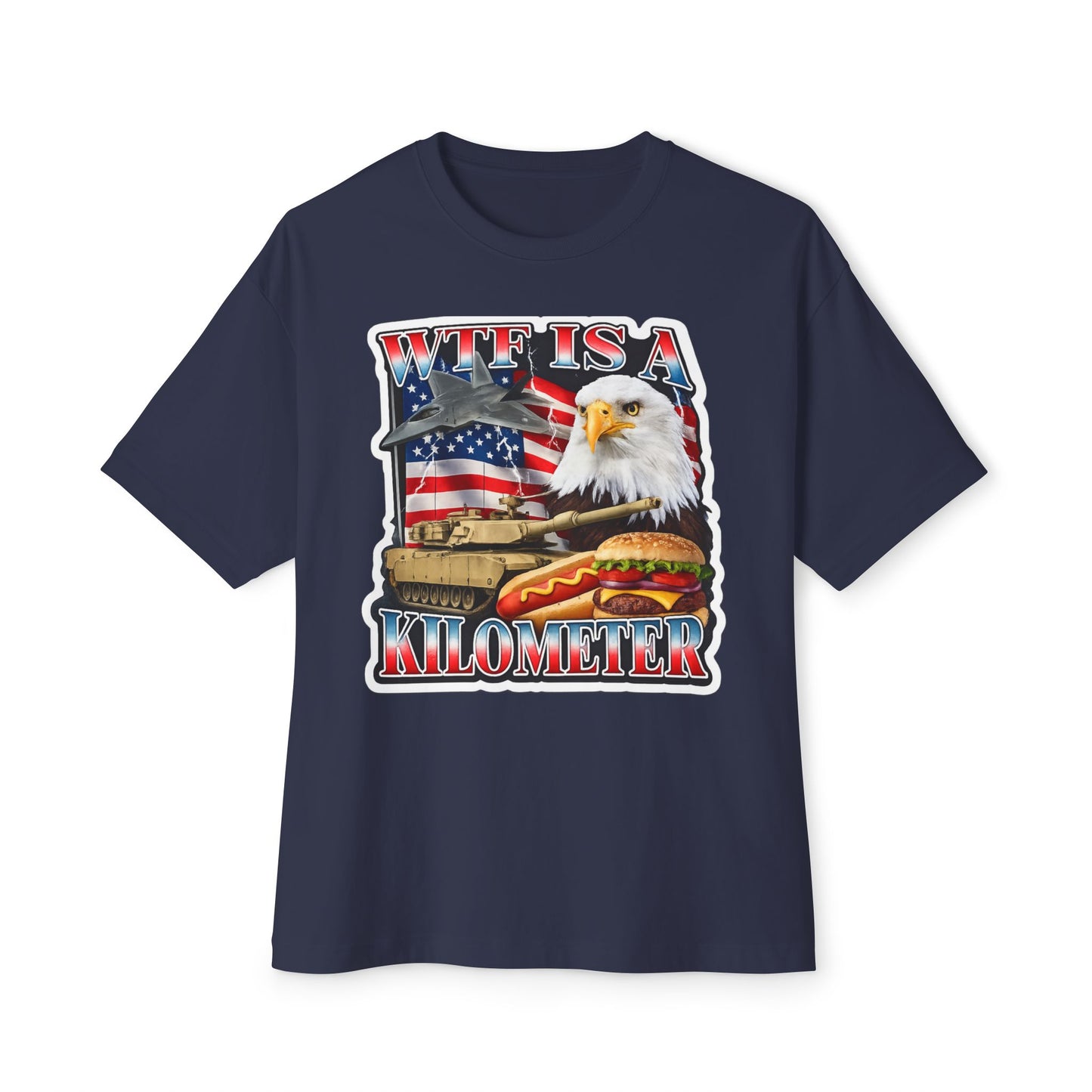 WTF Is a Kilometer Tee — American Eagle, Tank & Burger Graphic T-Shirt