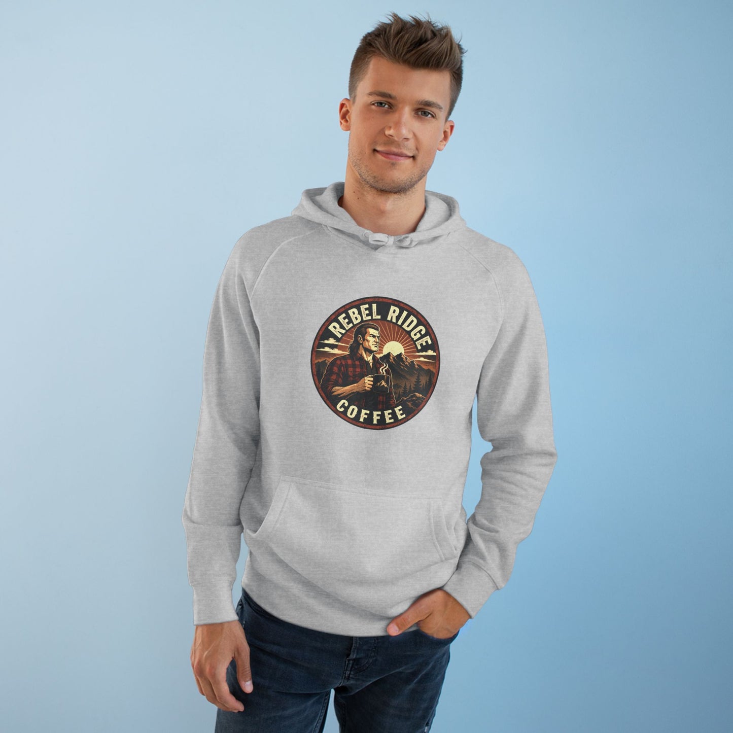 Rebel Ridge Coffee Hoodie — Retro Country Coffee Logo Pullover