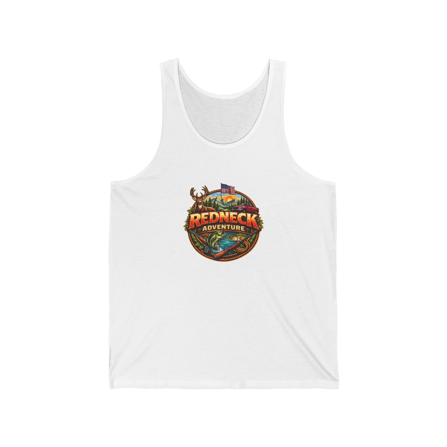 Tank Top — "Redneck Adventure" Graphic Outdoor Fishing & Hunting Tank