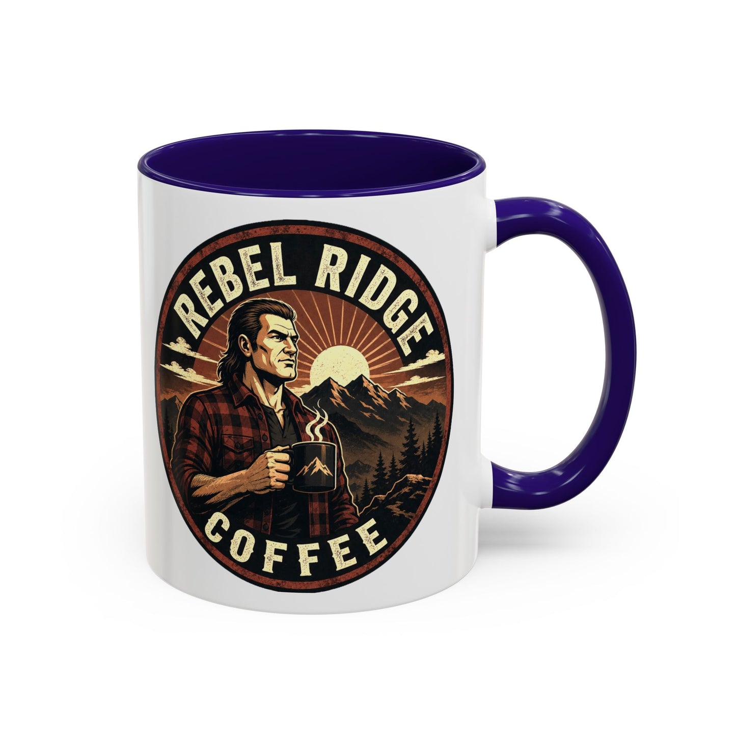 Rebel Ridge Coffee Mug — Retro Rustic Plaid 11oz/15oz Ceramic Cup