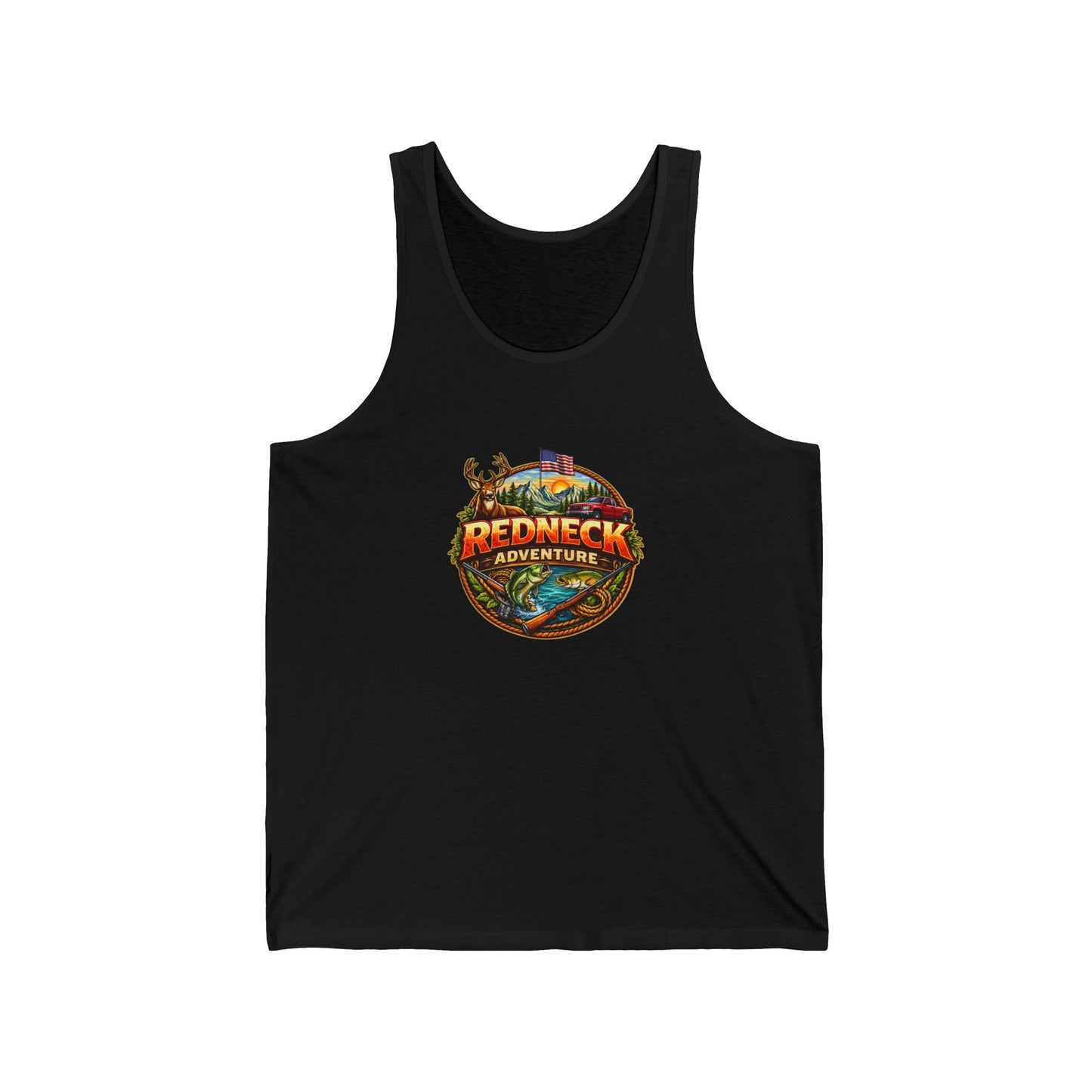 Tank Top — "Redneck Adventure" Graphic Outdoor Fishing & Hunting Tank